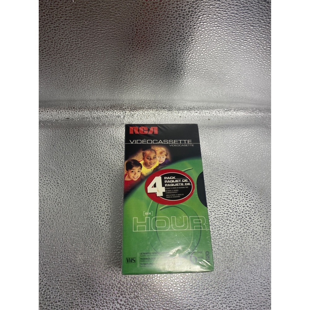 RCA T-120 Blank VHS Videocassette 4-Pack Factory Sealed 6 Hour Recording Time